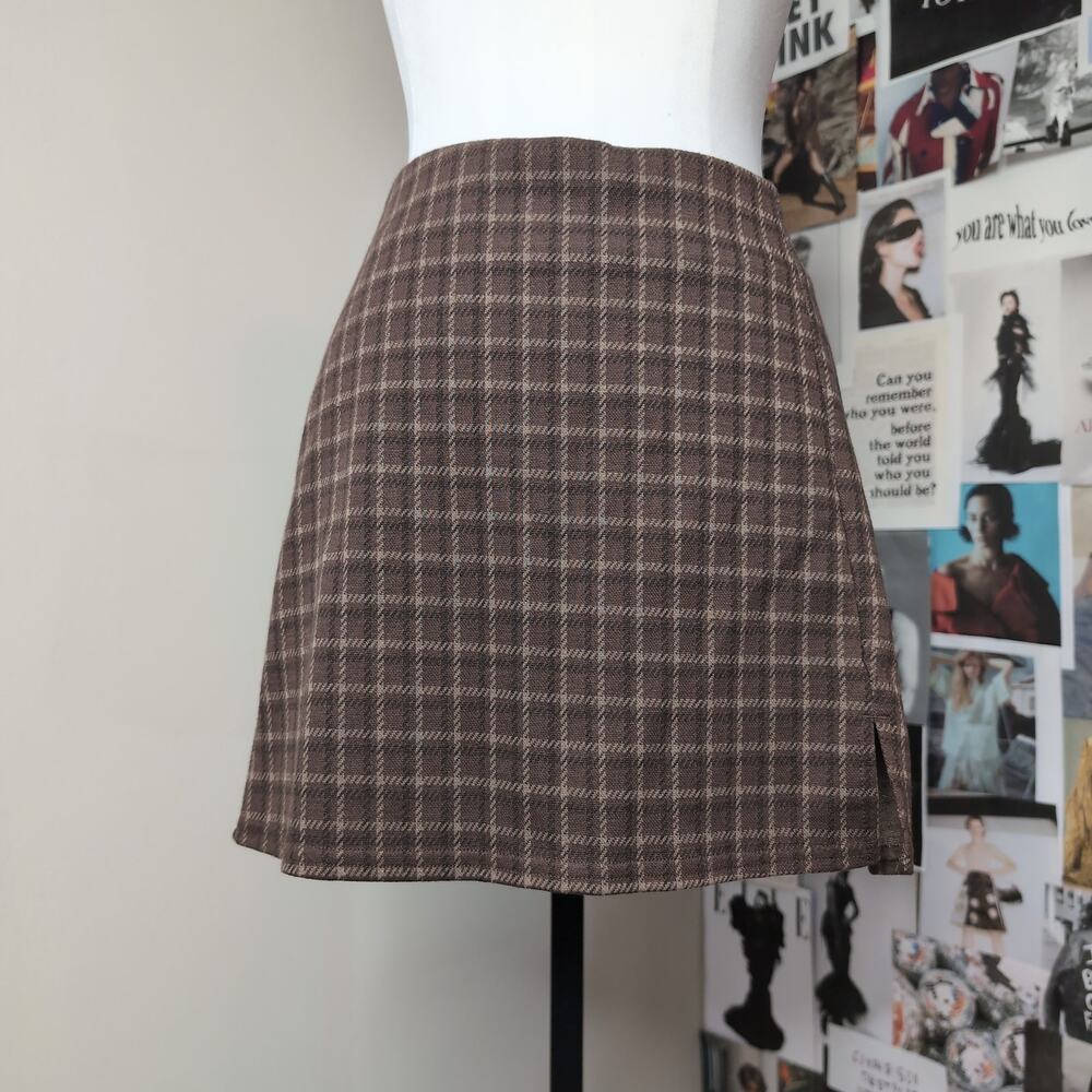 Plaid Pattern Skort Academia Boho